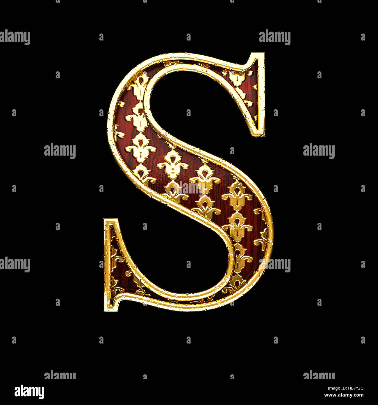 s golden letter 3d illustration Stock Photo - Alamy
