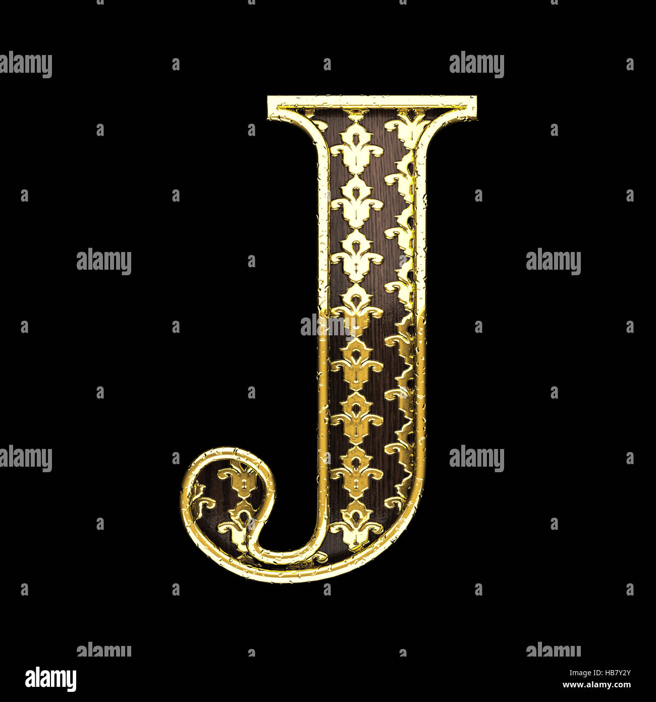 j golden letter 3d illustration Stock Photo - Alamy
