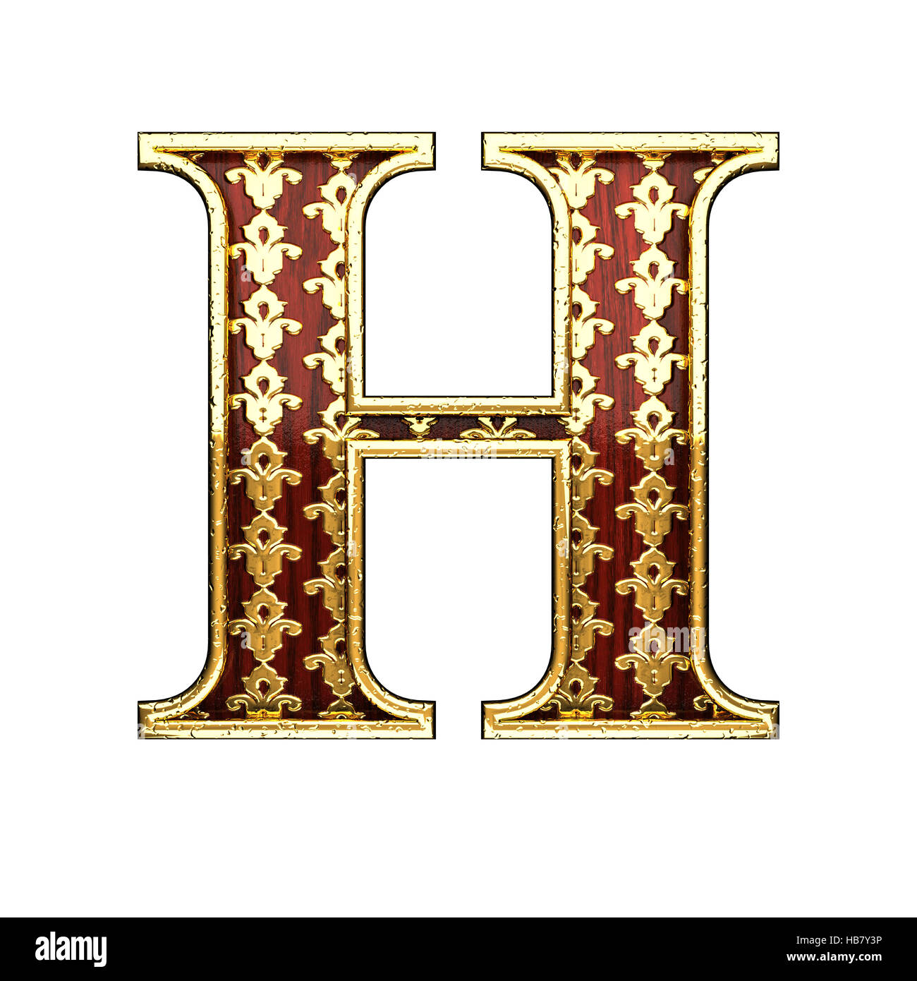 h golden letter 3d illustration Stock Photo - Alamy