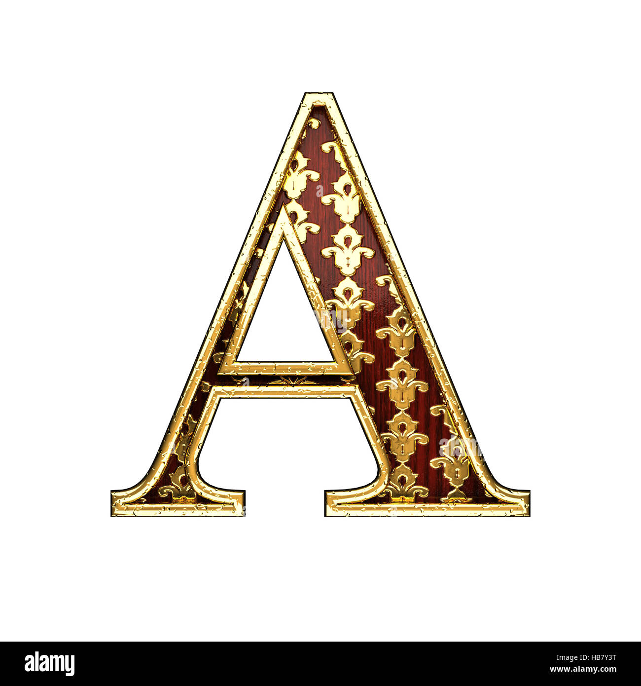 a golden letter 3d illustration Stock Photo - Alamy