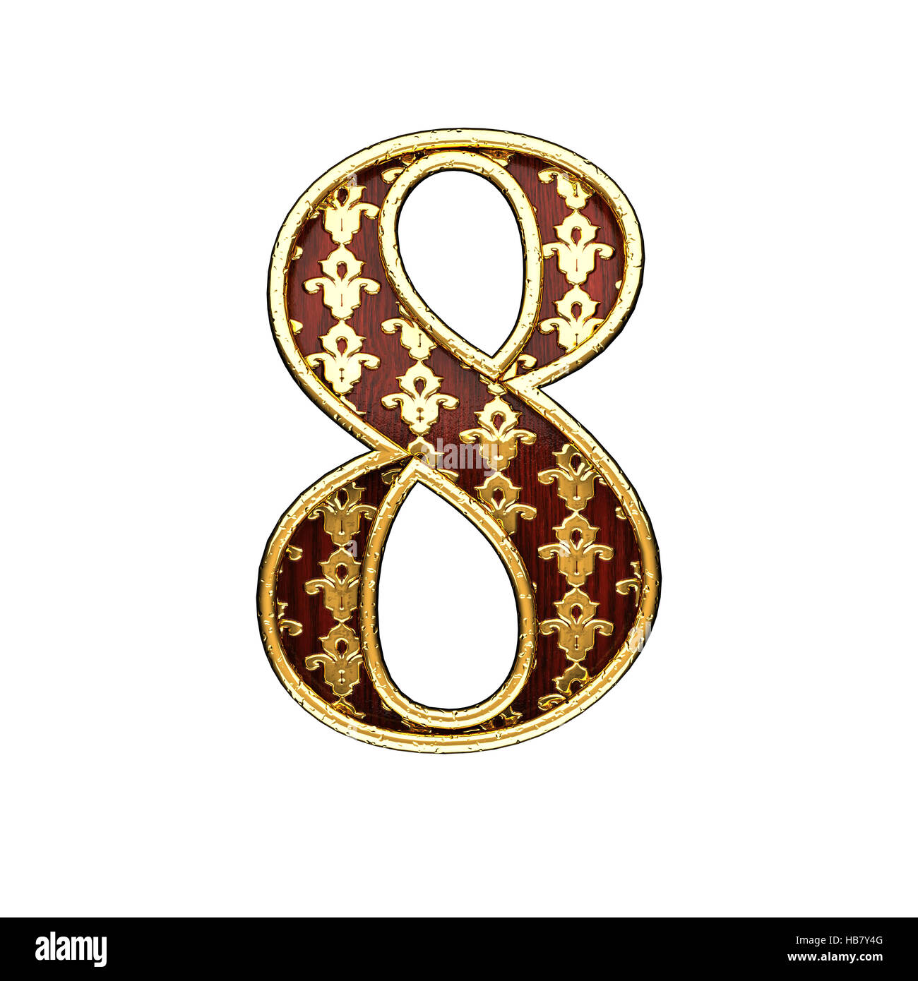 8 golden letter 3d illustration Stock Photo - Alamy
