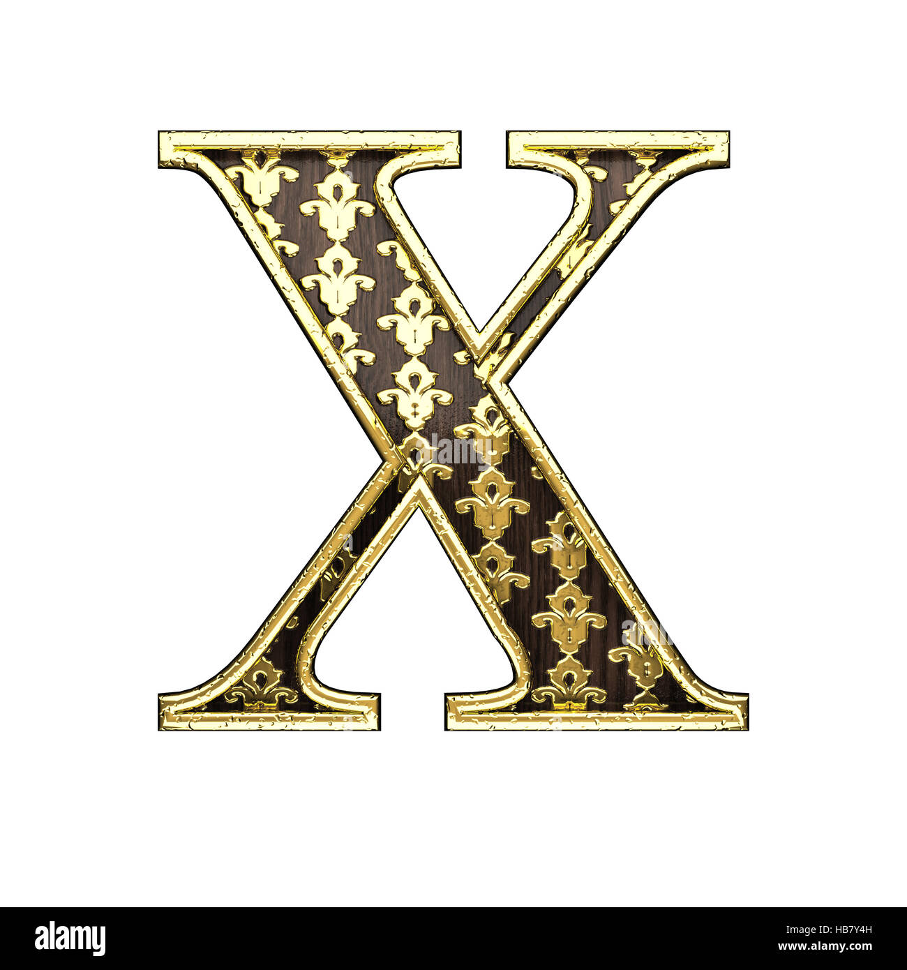 x golden letter 3d illustration Stock Photo - Alamy