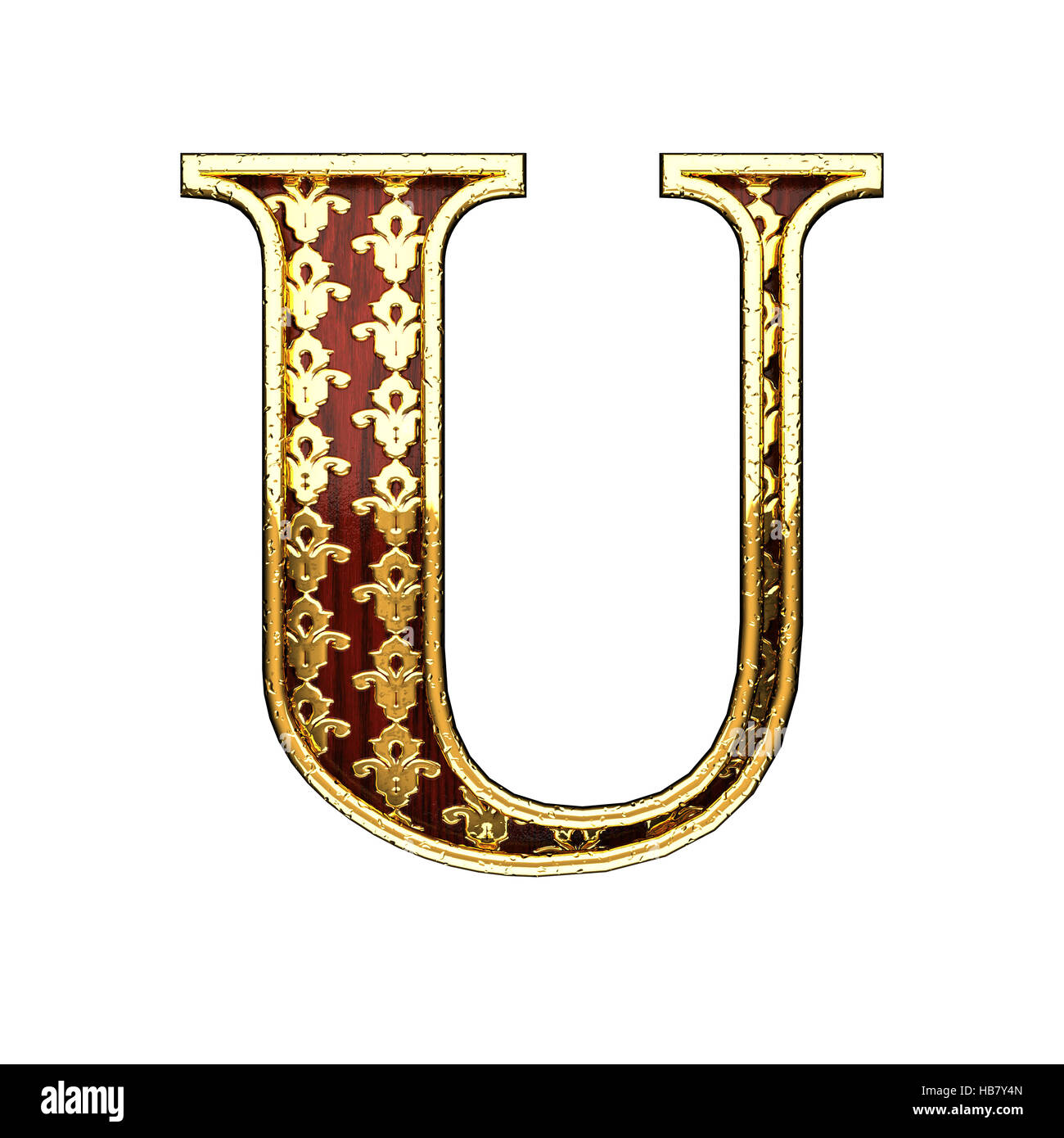 u golden letter 3d illustration Stock Photo - Alamy