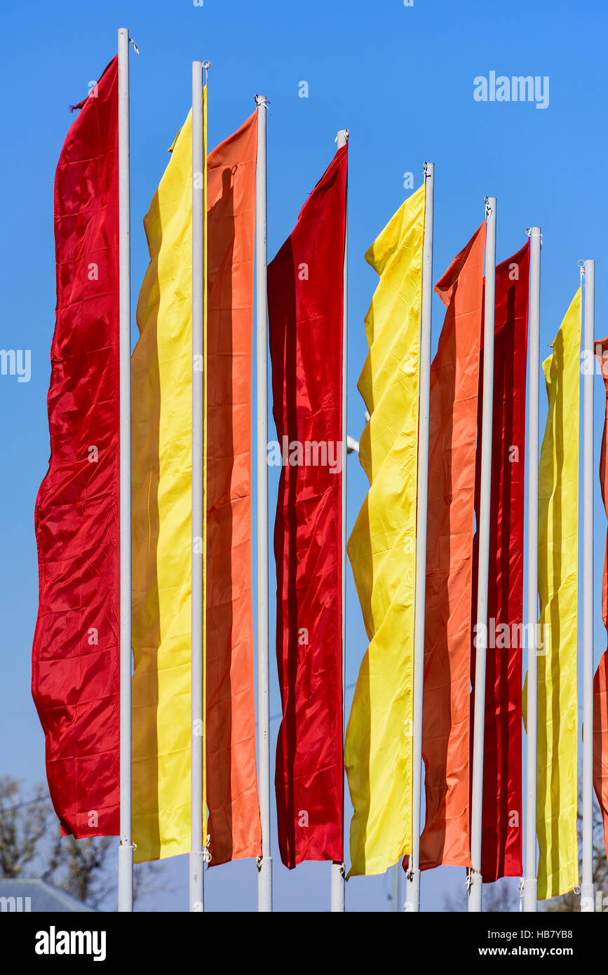 festive flags of different colors Stock Photo Alamy