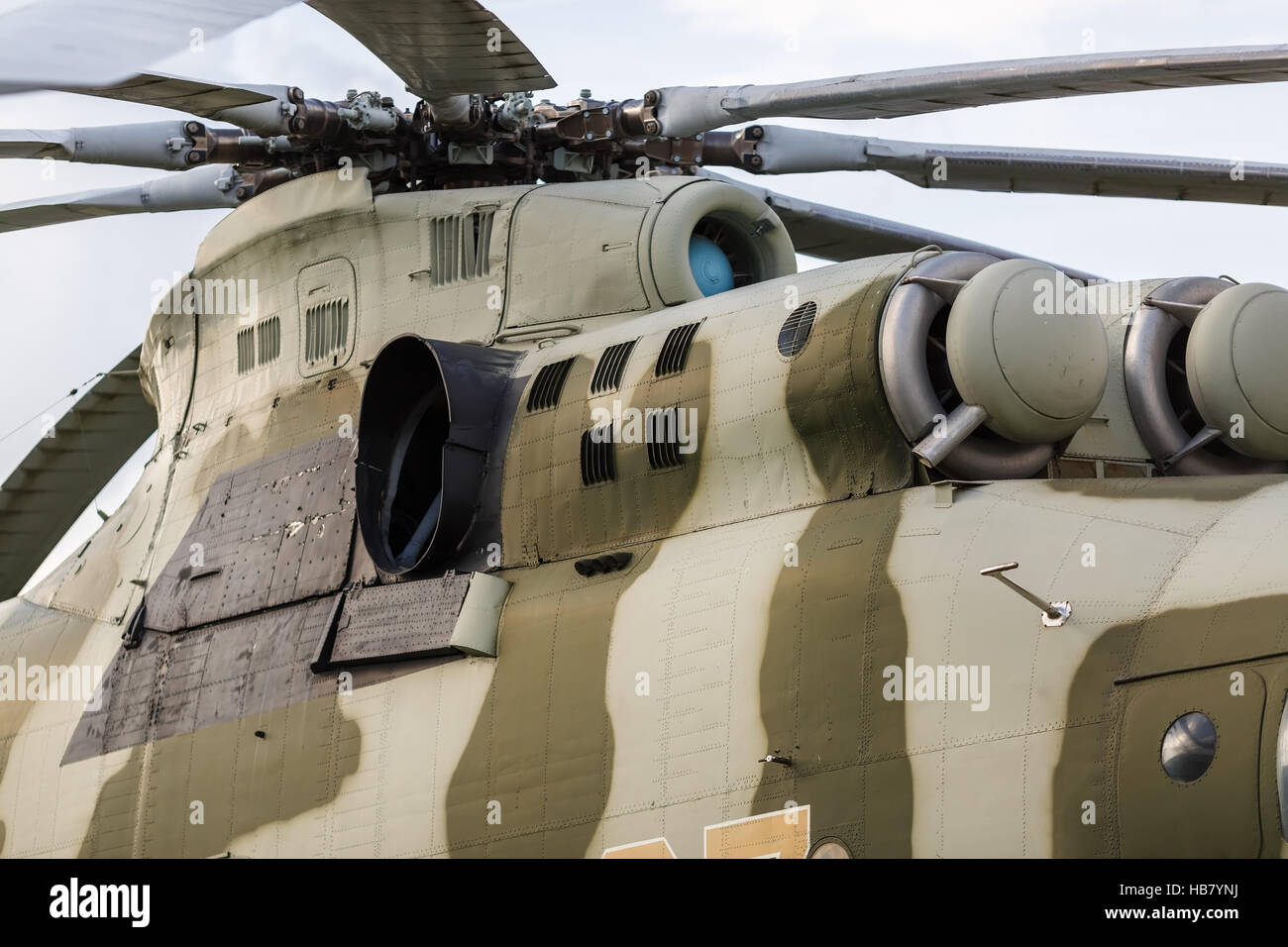 Old military helicopter Stock Photo