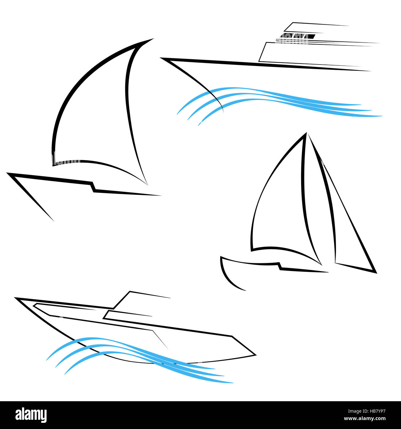 Line Yachts Symbols Stock Photo Alamy