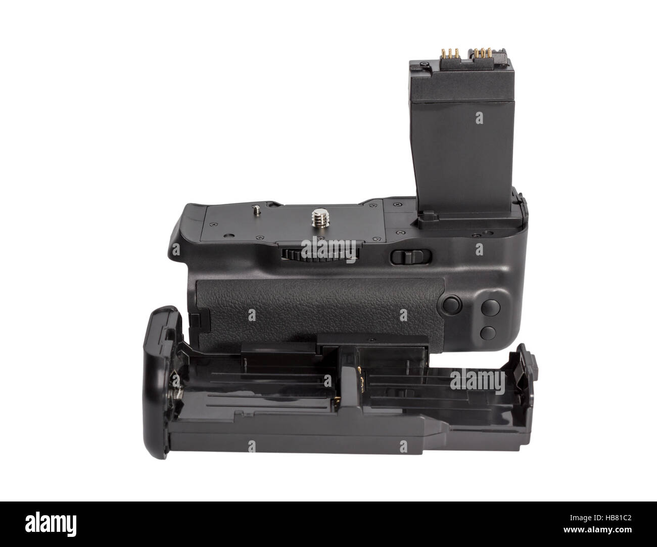 Battery grip for modern DSLR camera Stock Photo