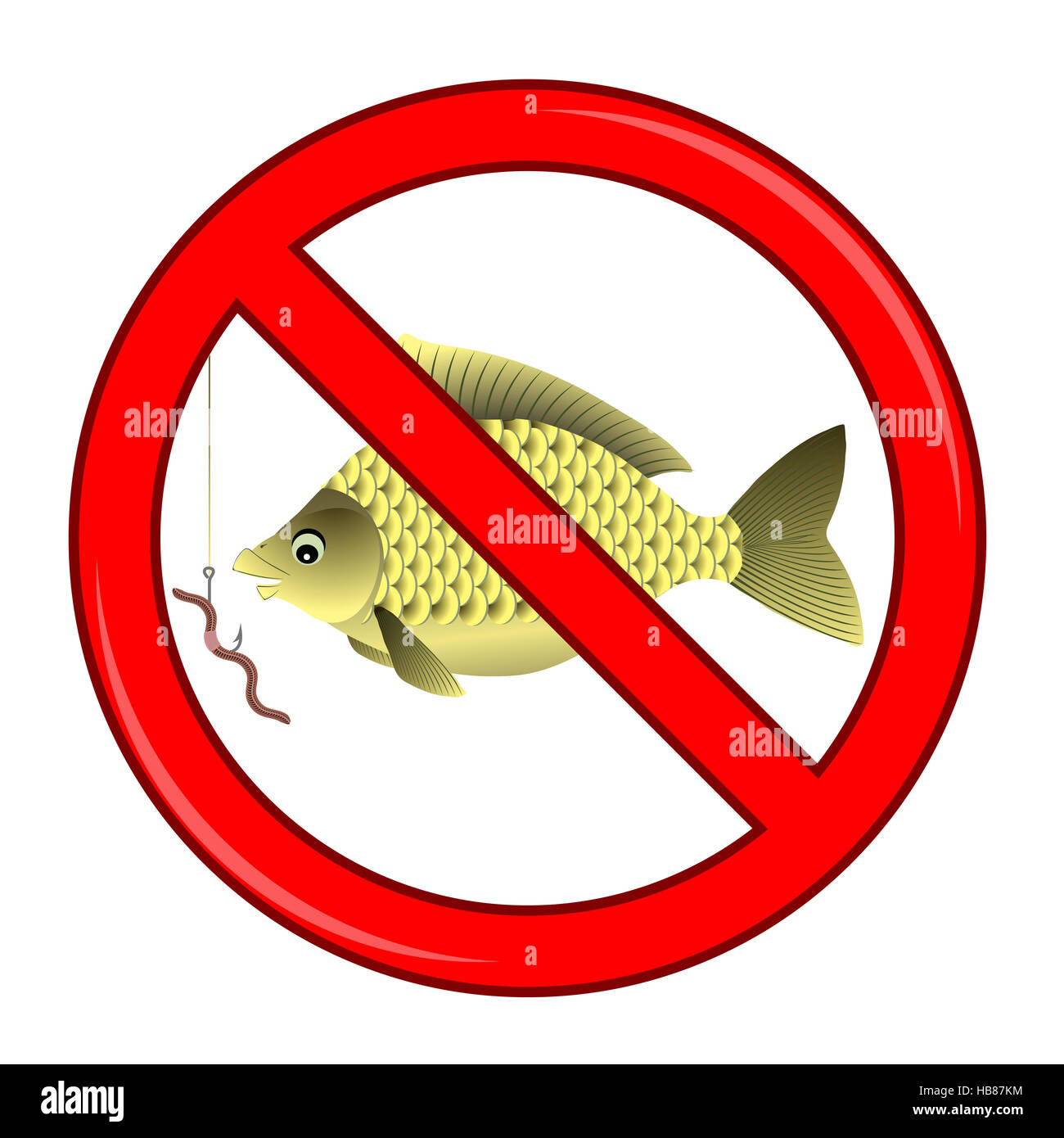 Fishing Prohibited Sign Isolated Stock Photo