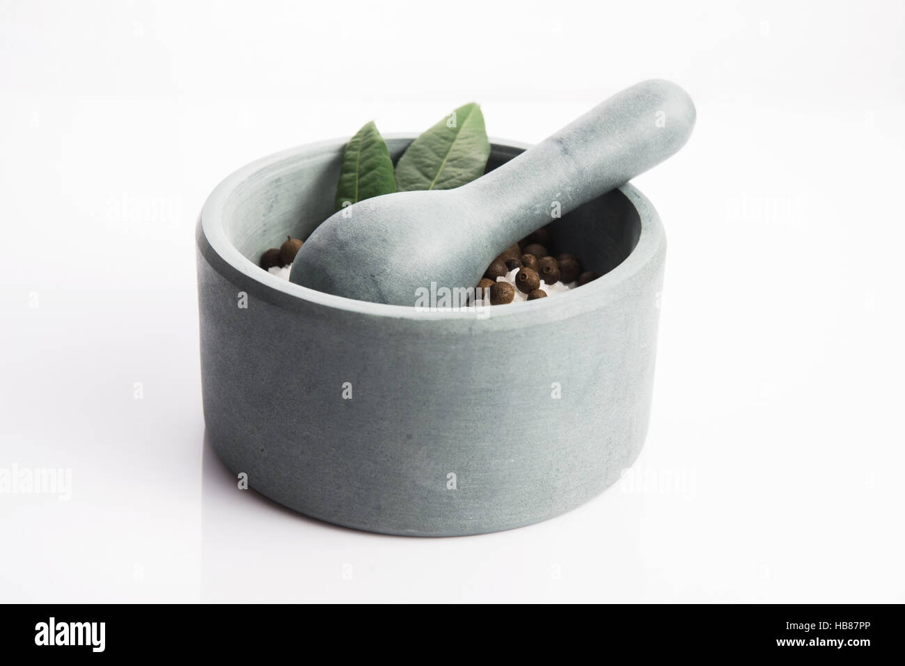 mortar pestle and salt Stock Photo Alamy