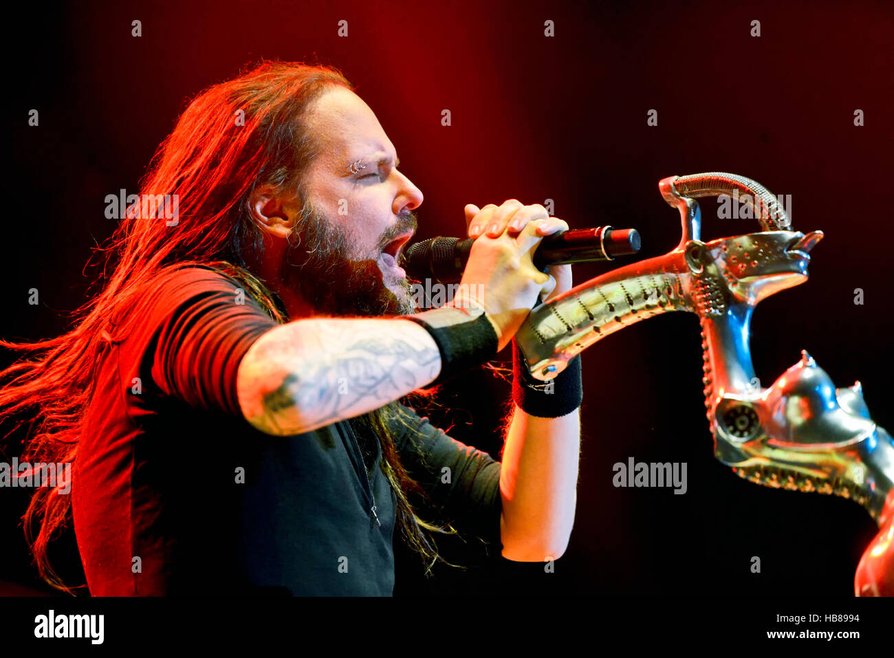 Jonathan Davis frontman of the band Korn Stock Photo