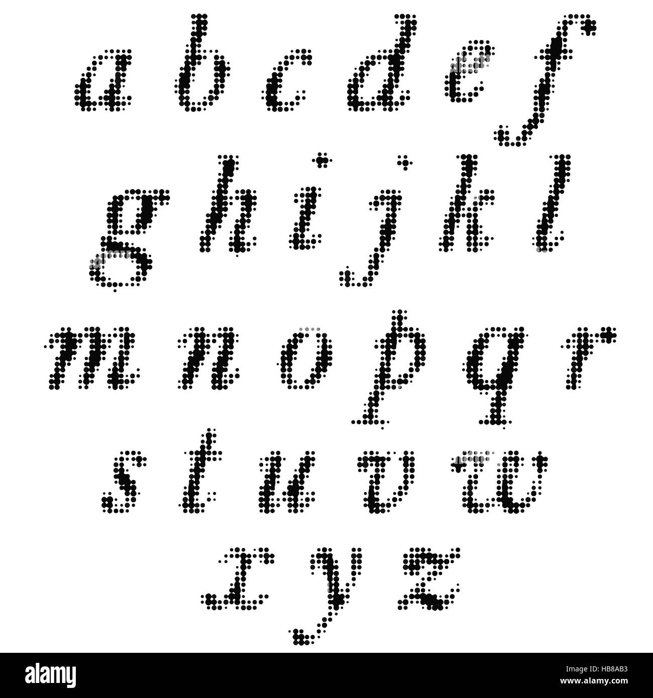 Set of Black Letters. Halftone Alphabet Stock Photo Alamy