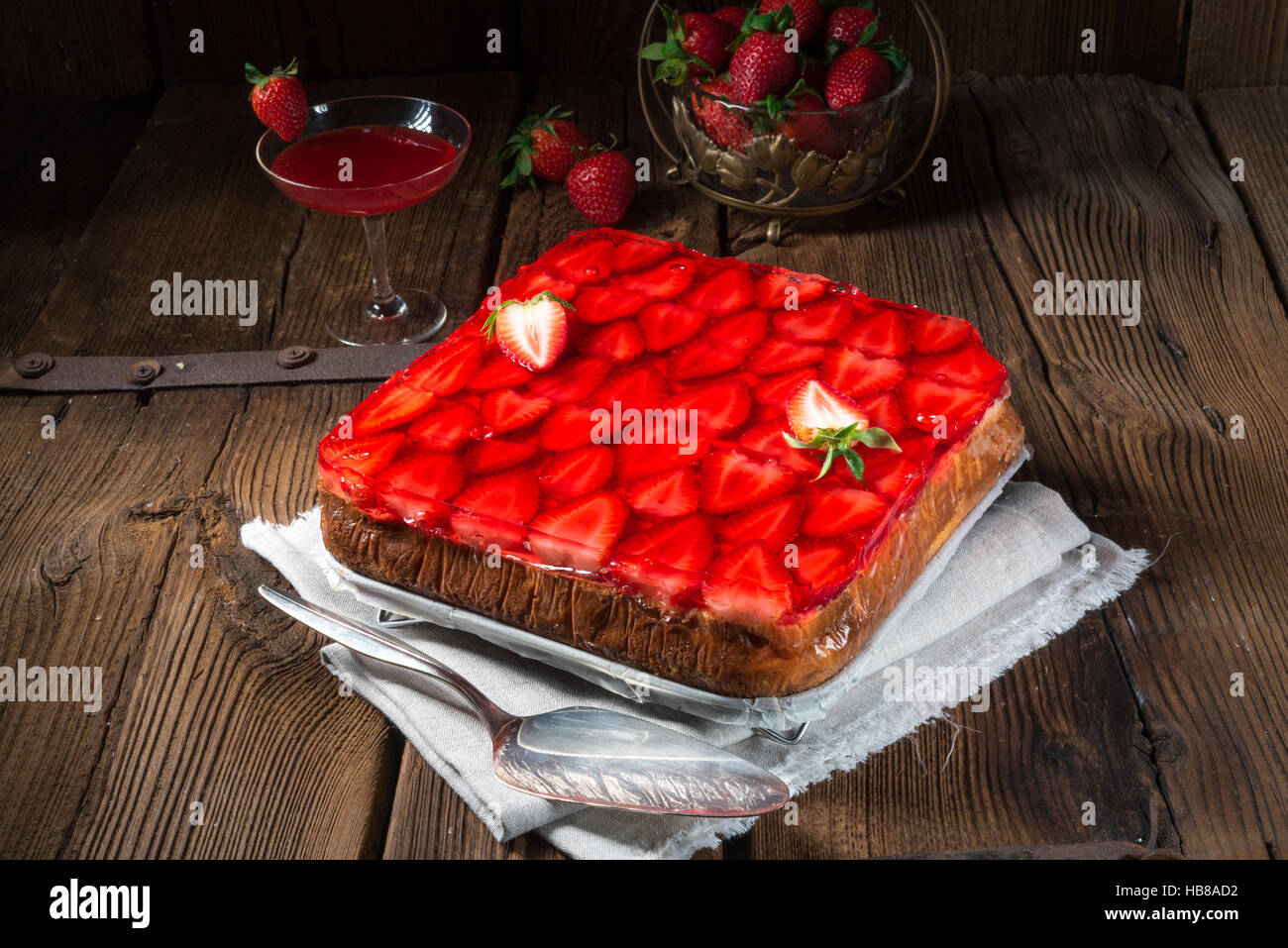 Strawberry Cheese Cake Stock Photo