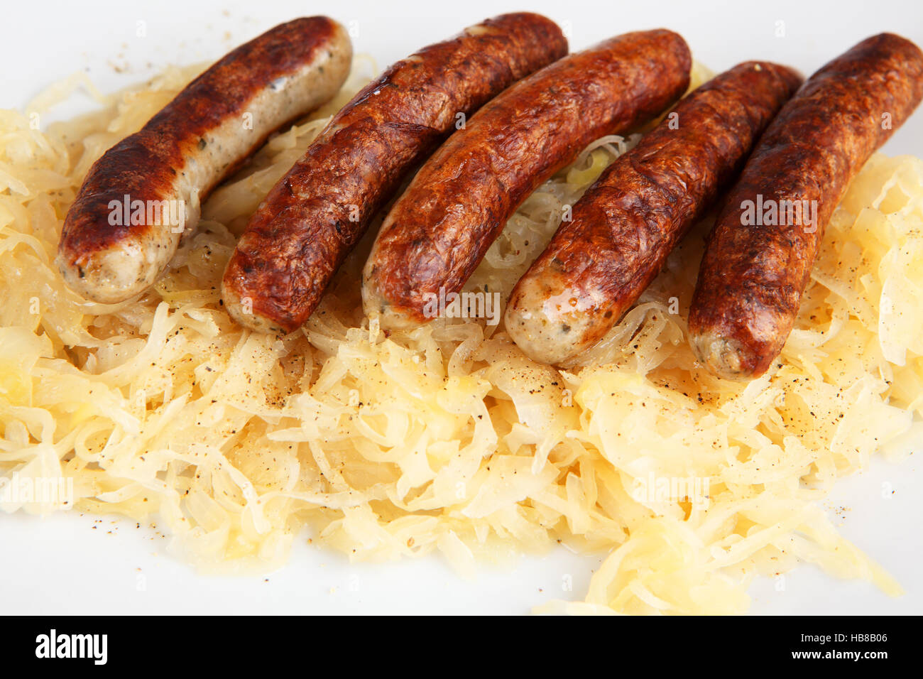sausage and sauerkraut Stock Photo Alamy