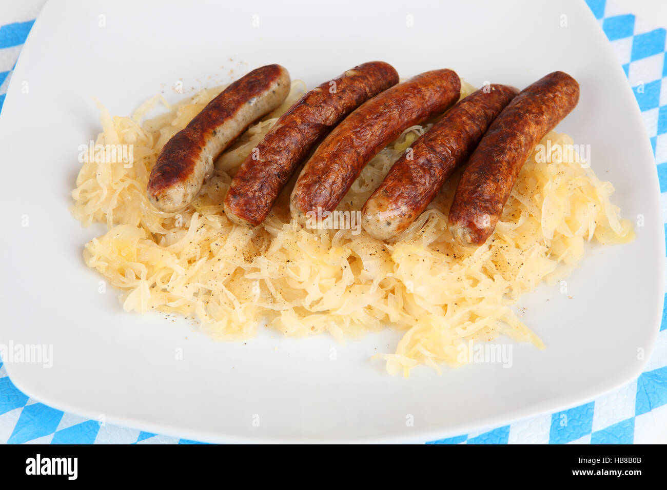 sausage and sauerkraut Stock Photo Alamy