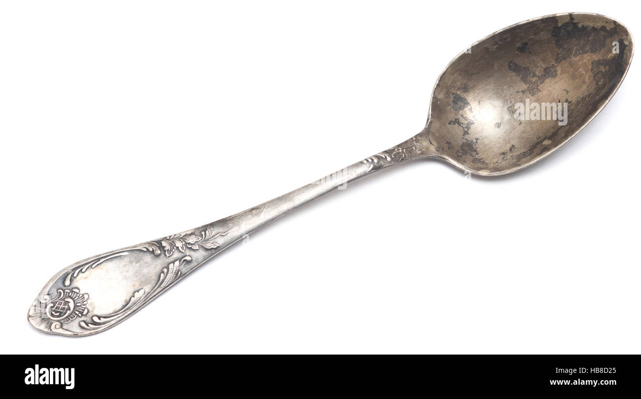 silver spoon isolated Stock Photo