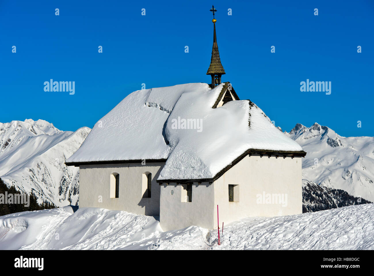 Maria zum Schnee Chapel, Bettmeralp, Valais Canton, Switzerland Stock Photo