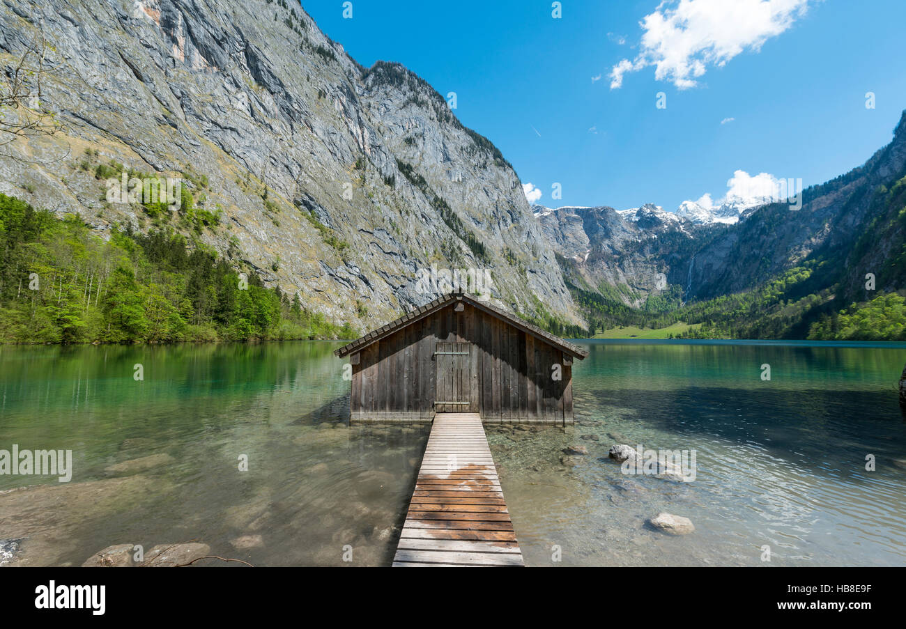 Boathouse on the Upper Lake, Königssee, Berchtesgaden National Park ...