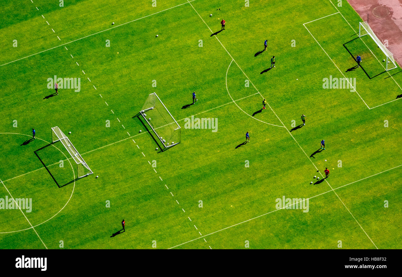 Aerial View Of Soccer Pitches In Field Stock Photo Alamy F3A