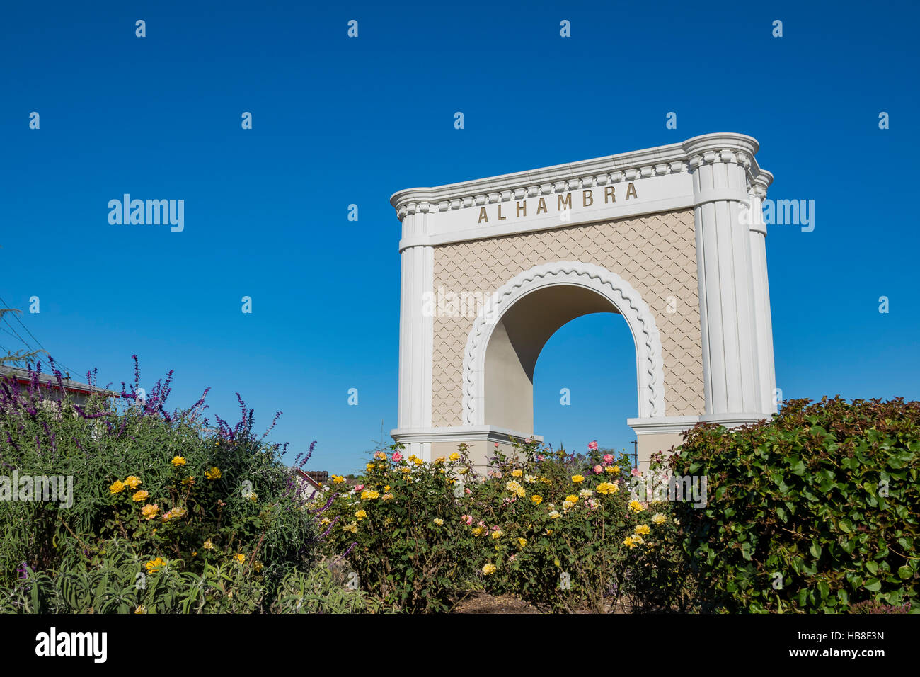 The big Alhambra symbol landmark of Los Angeles, California Stock Photo