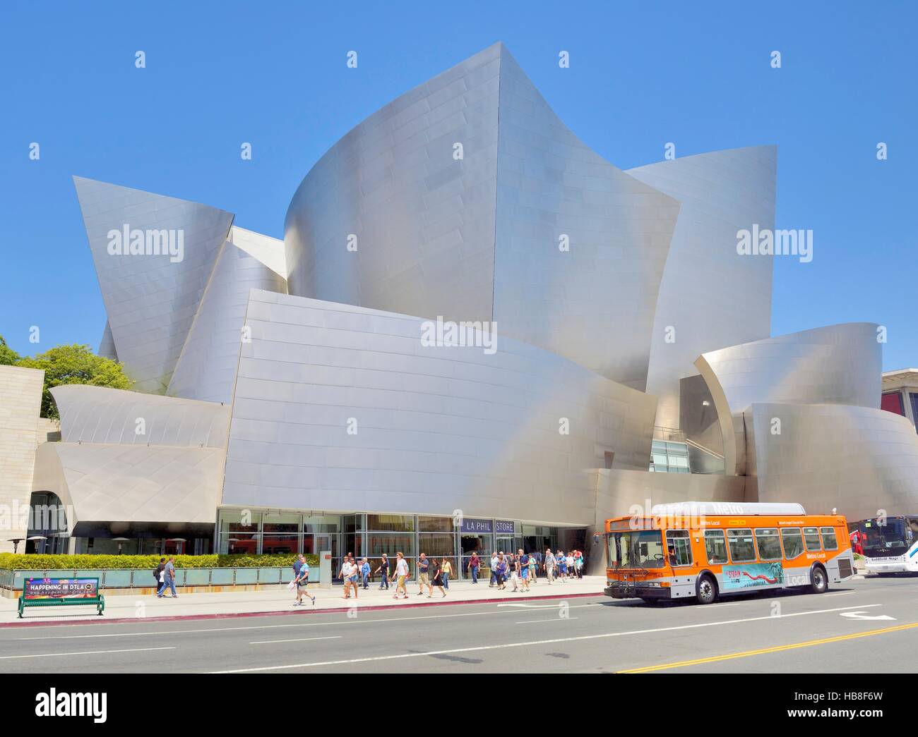 LA Phil, Los Angeles Philharmonic, Walt Disney Concert Hall, architect Frank Gehry, Downtown, Los Angeles, Stock Photo