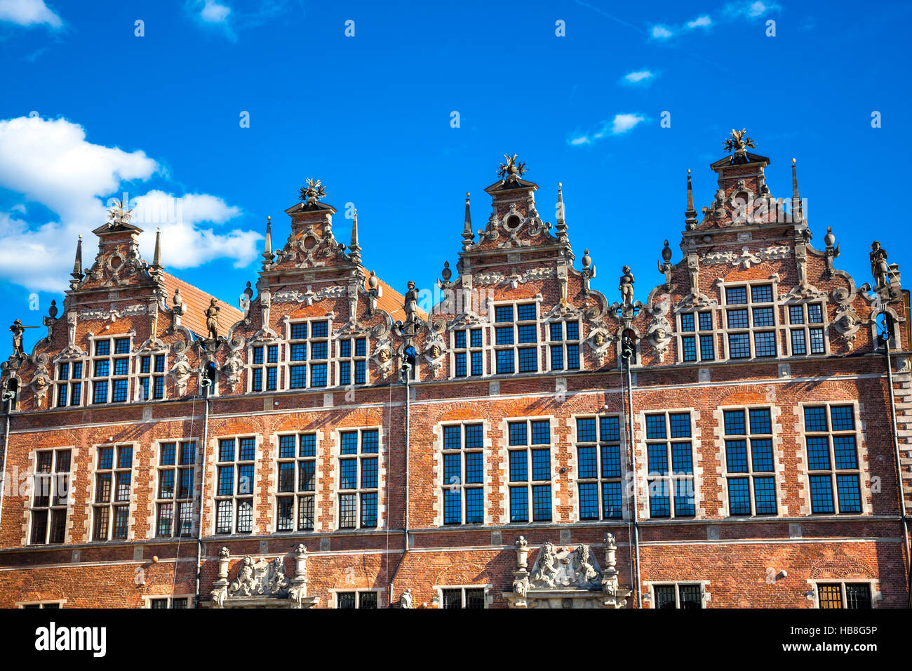 Ornate facades of houses in Gdansk, Poland Stock Photo