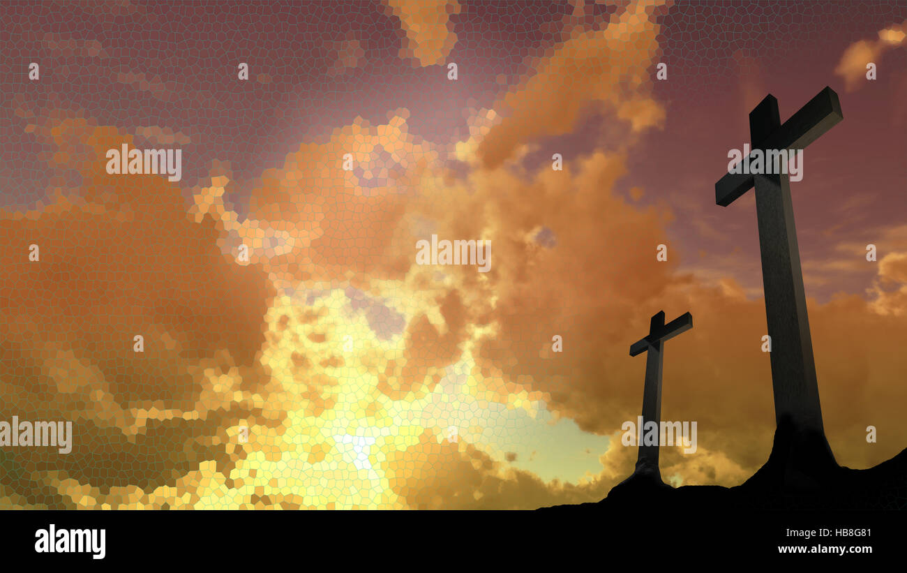 crosses  silhouette Stock Photo