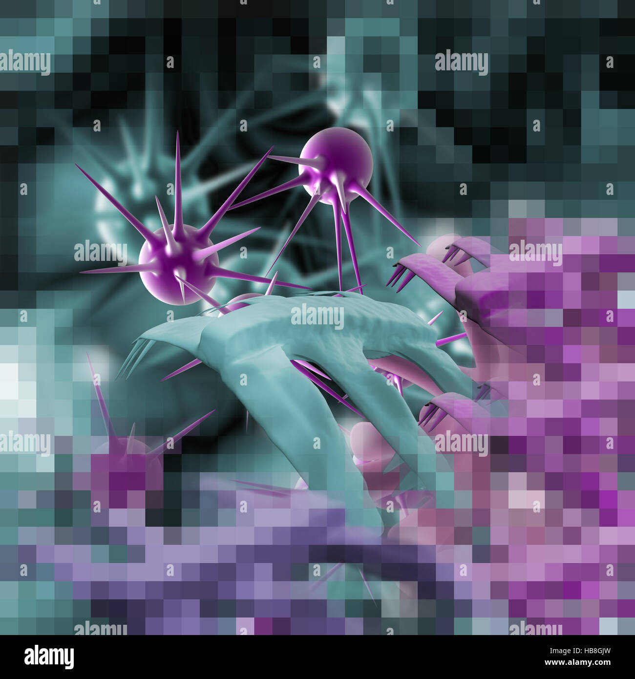 cancer cell pixelated Stock Photo - Alamy