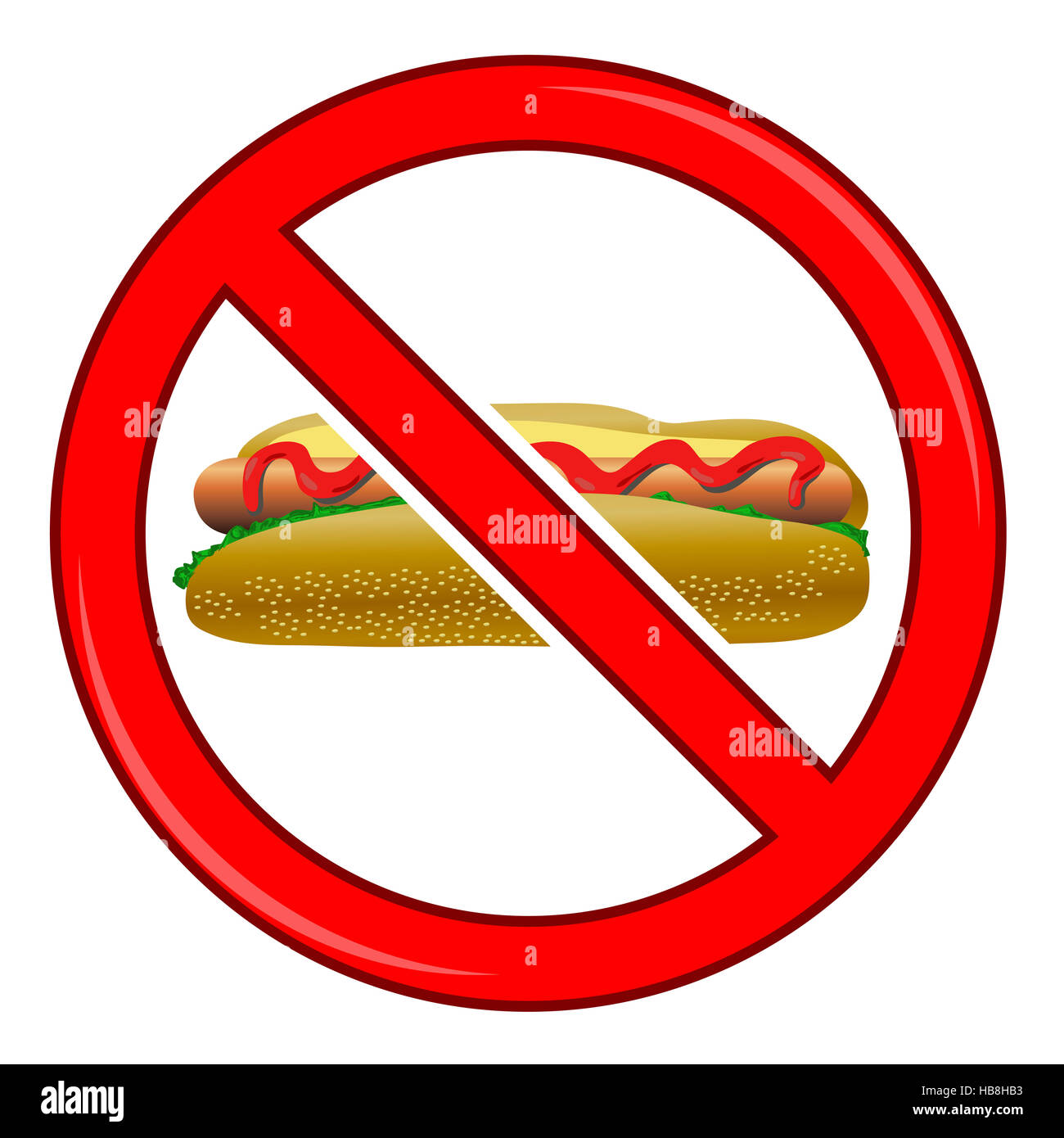 No Hot Dog Sign Isolated Stock Photo