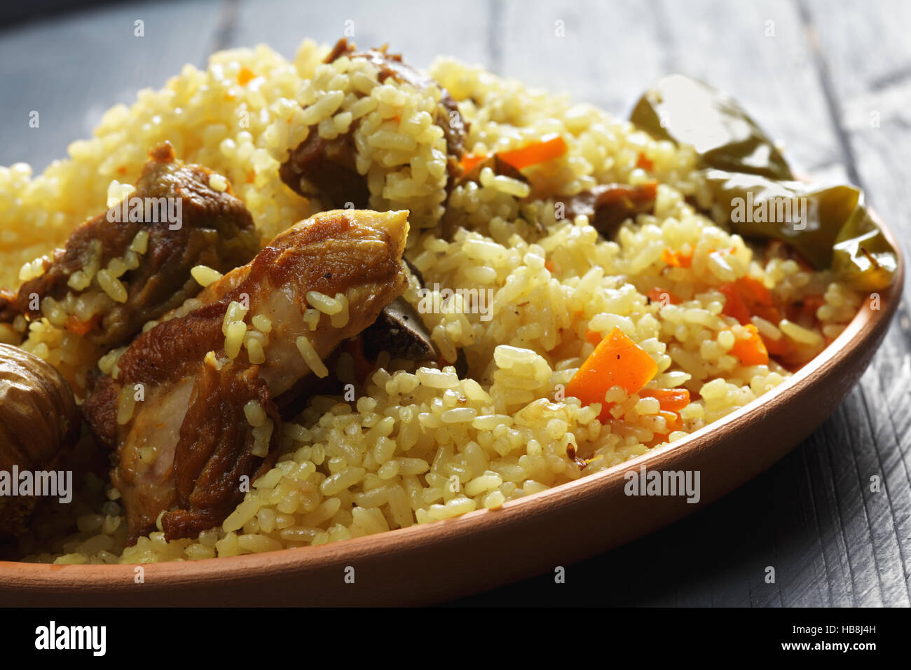 Rice pilaf with lamb closeup Stock Photo Alamy