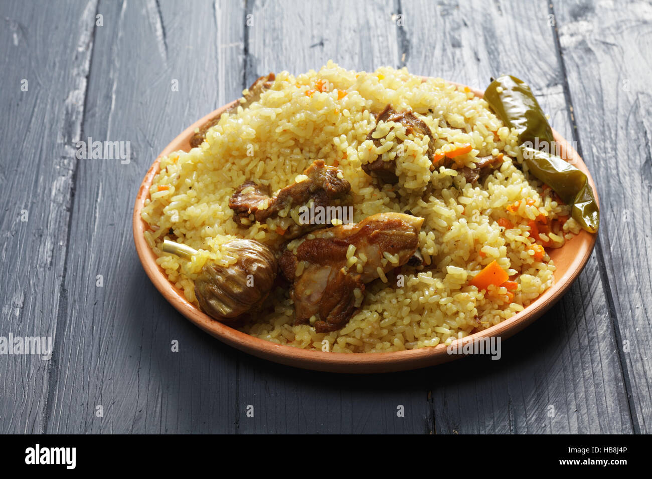 Rice pilaf with lamb Stock Photo Alamy
