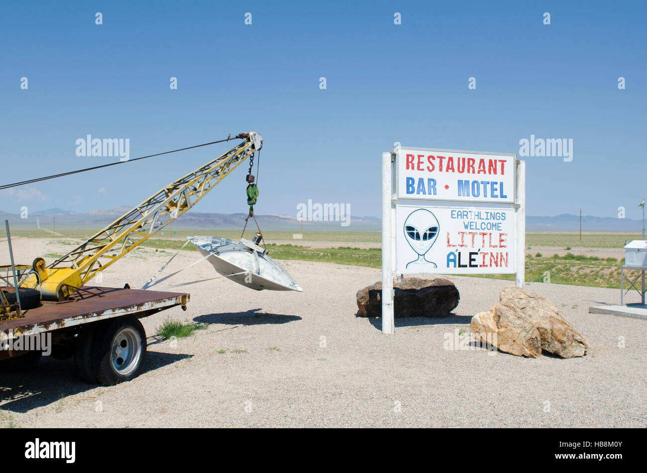 The Little Ale'Inn in Rachel Nevada outside of Area 51. Stock Photo