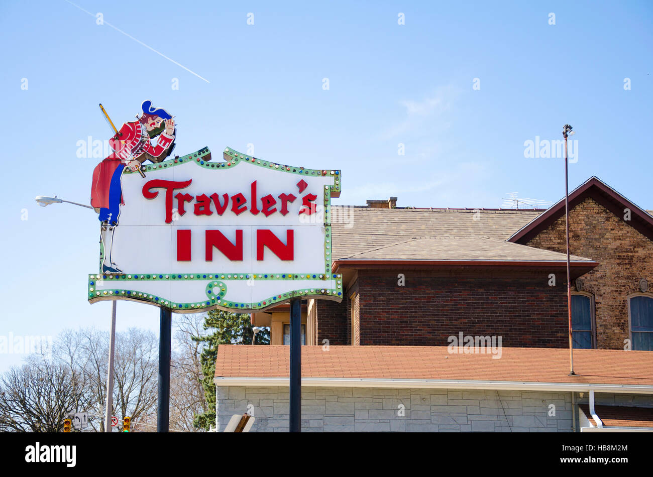 Old motel sign on the roadside in northern Indiana Stock Photo Alamy