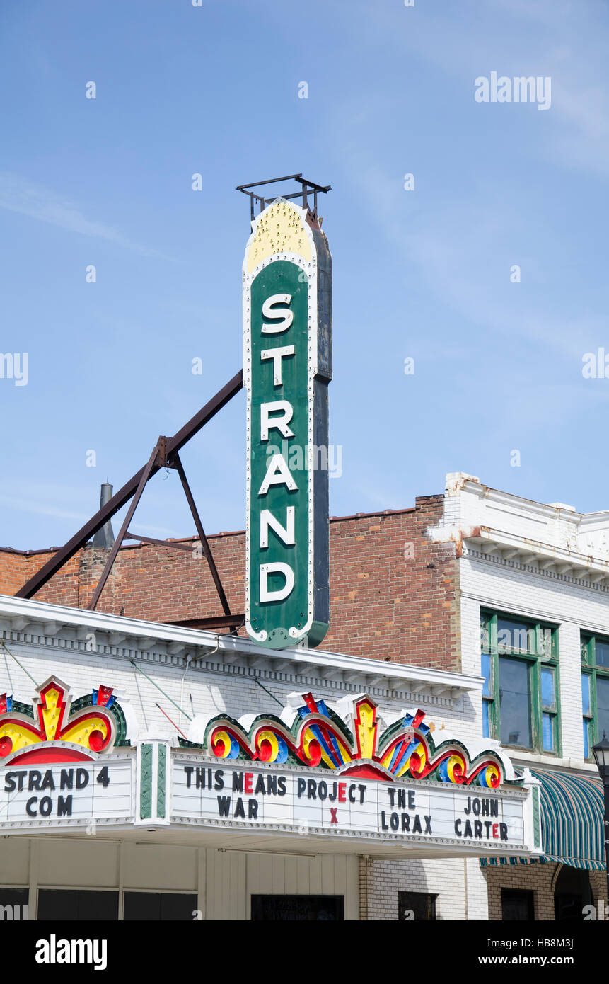 the historic Strand Theater in Sturgis, Michigan. Stock Photo