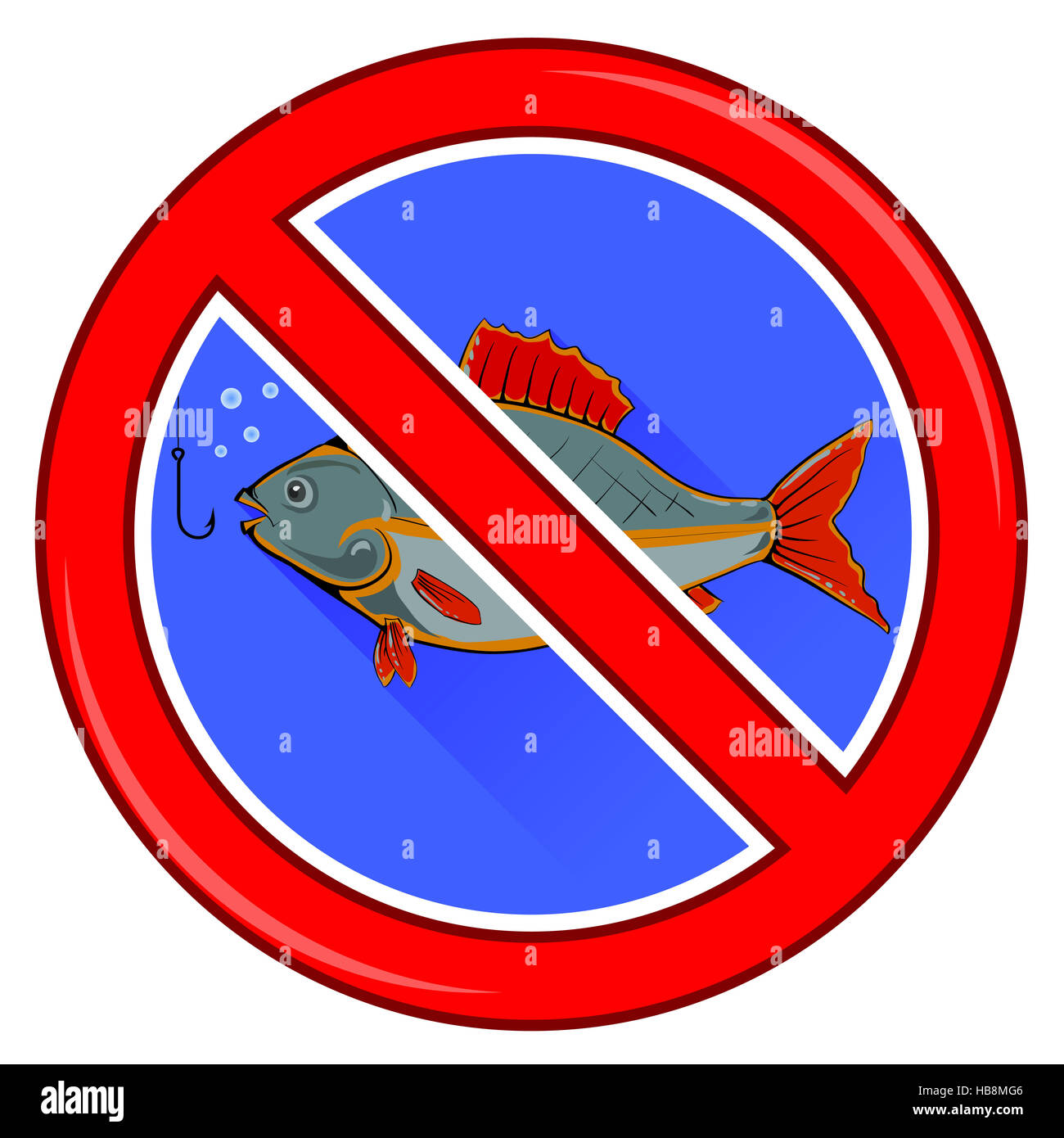 Fishing Prohibited Sign Isolated Stock Photo
