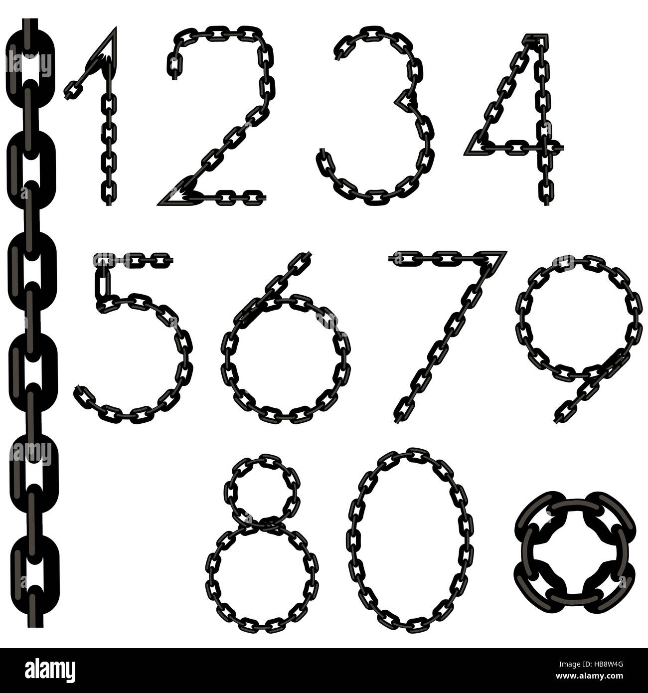 Chain Number Collection Isolated Stock Photo Alamy