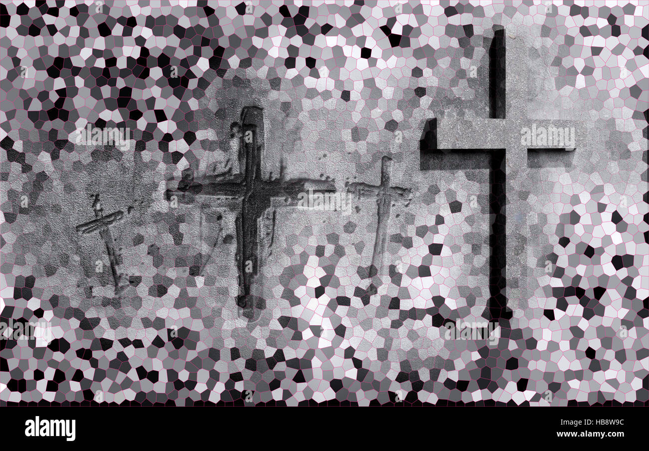 Crosses carved in the wall Stock Photo Alamy