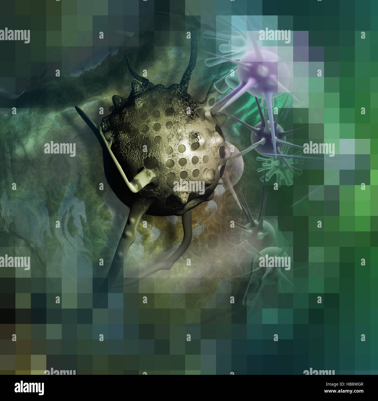 cancer cell pixelated Stock Photo - Alamy