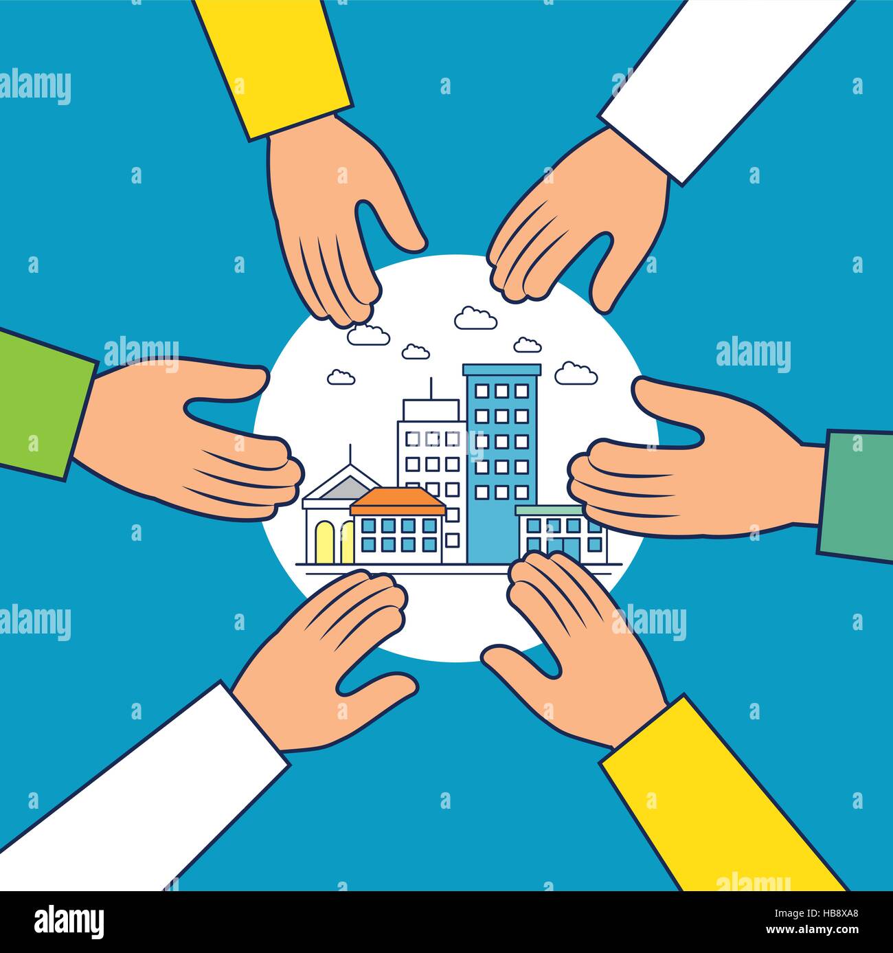 negotiation team work flat icons vector illustration design Stock ...