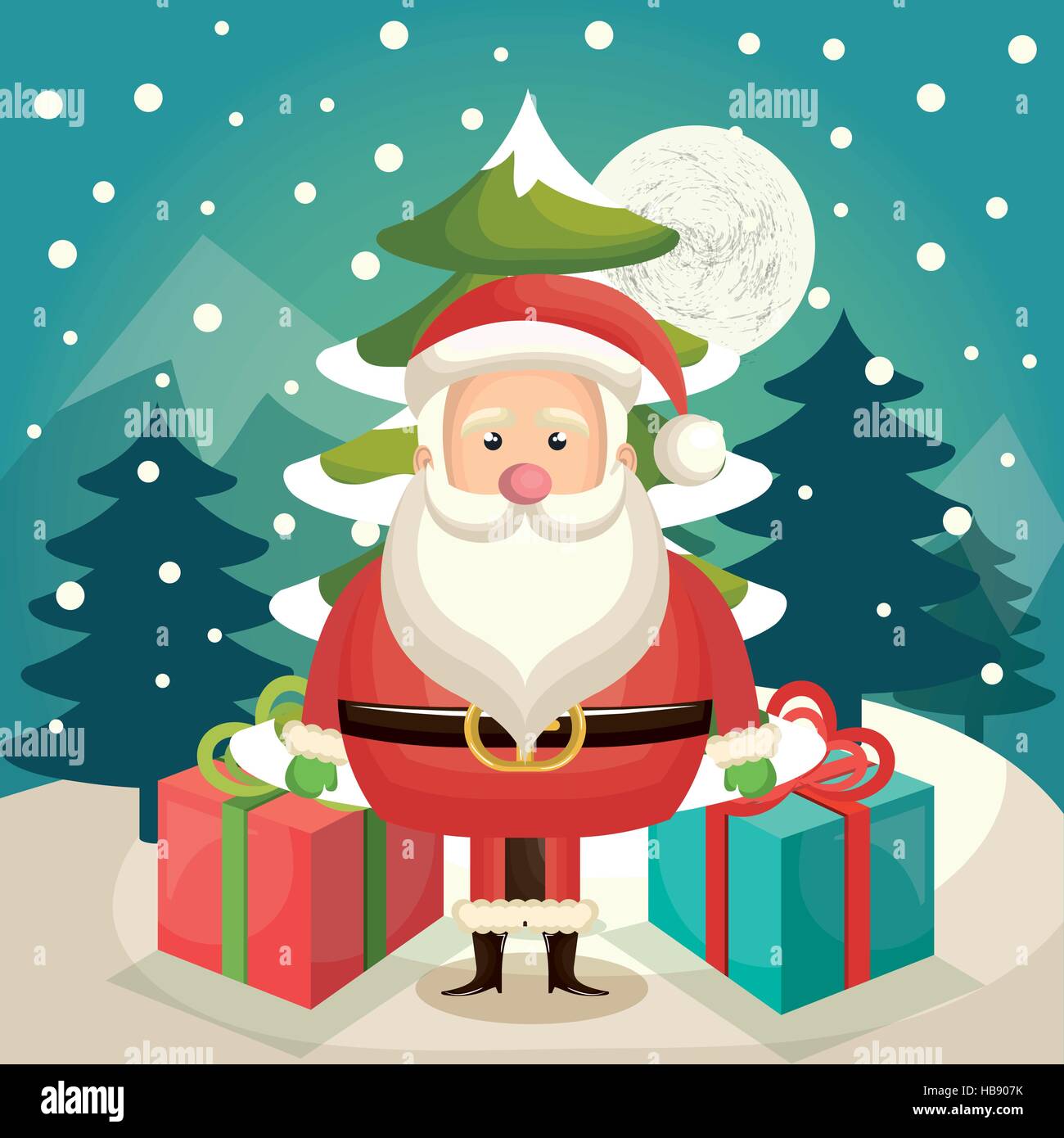 happy merry christmas santa claus character vector illustration design ...