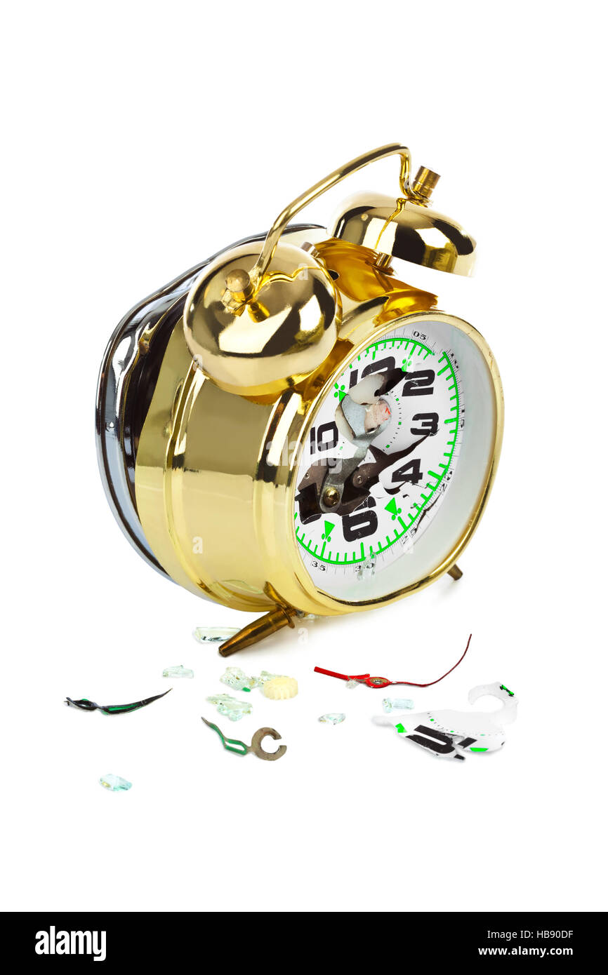Broken alarm clock Stock Photo Alamy