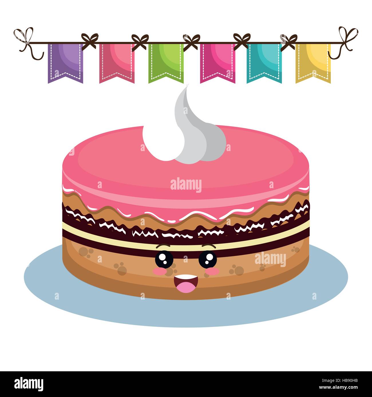 sweet birthday cake card vector illustration design Stock Vector Image ...