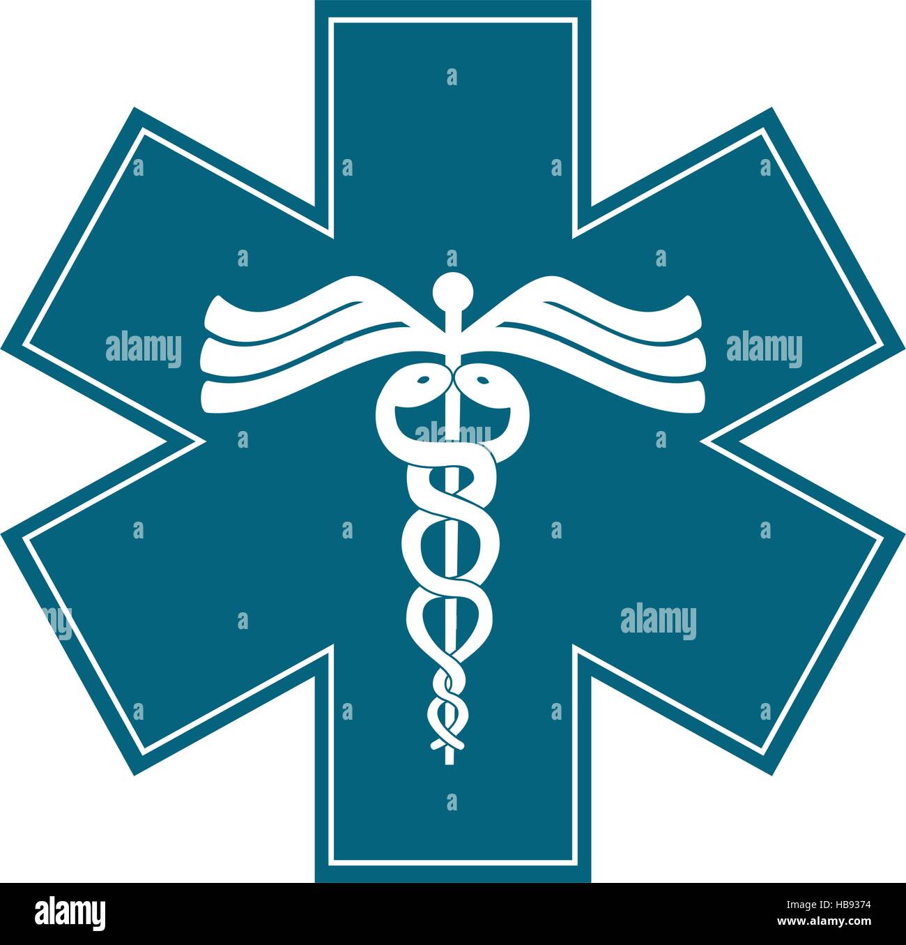 caduceus medical symbol icon overe white background. colorful design ...