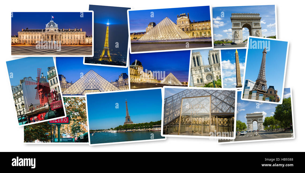Set of Paris photos arranged in frame Stock Photo Alamy