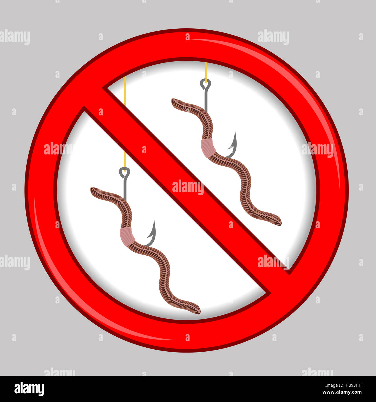 No Fishing Prohibited Sign Stock Photo