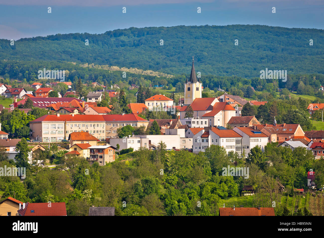 Town of Zelina in green nature view Stock Photo