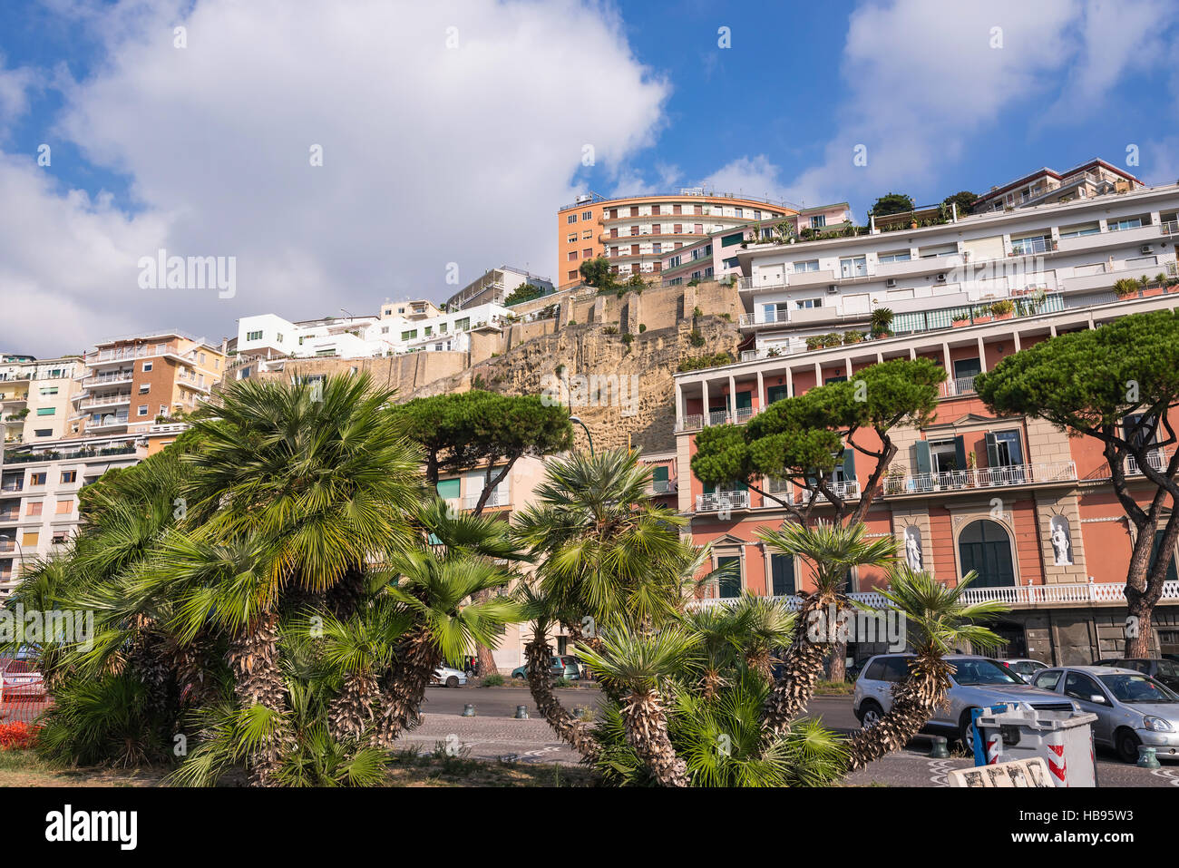 Street view of italian architecture in Naples, the capital city of ...