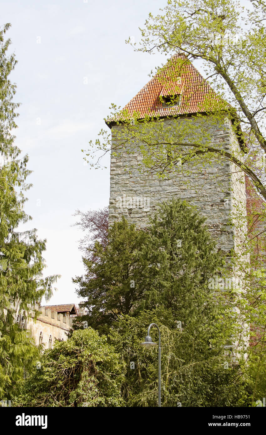 Tower, water castle Gottlieben CH Stock Photo