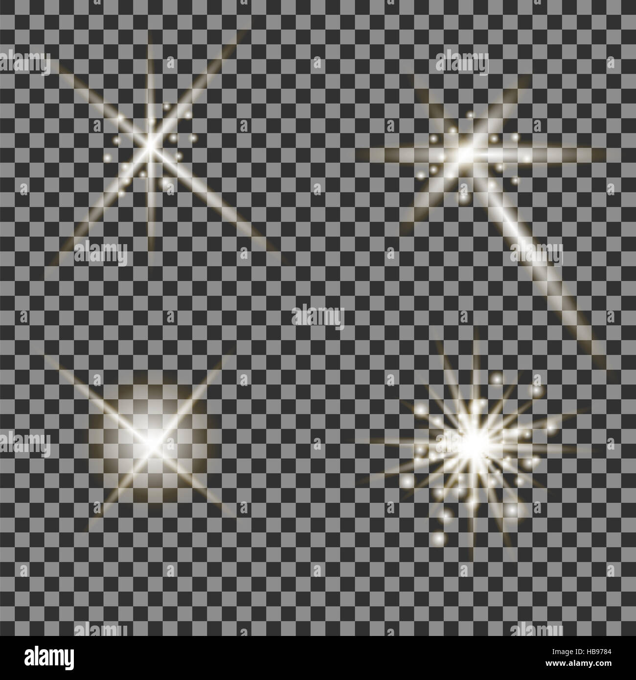 Set of Different White Lights Stock Photo - Alamy