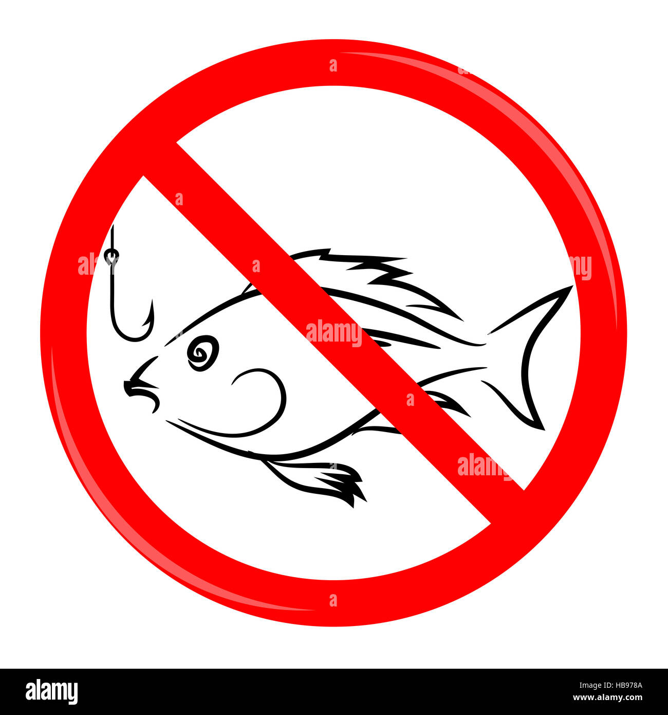 Fishing Prohibited Sign Stock Photo