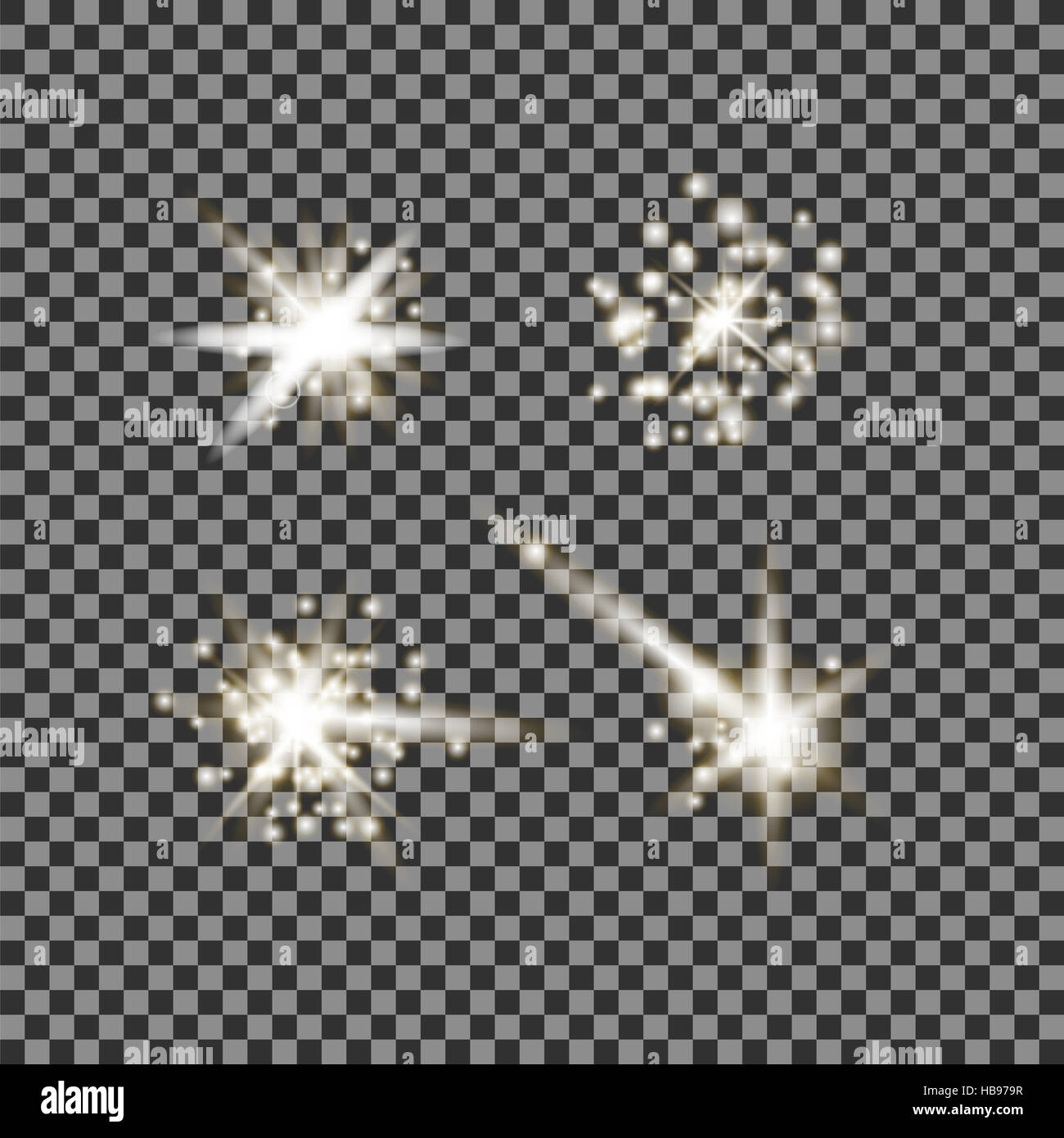 Set of Different White Lights Stock Photo - Alamy